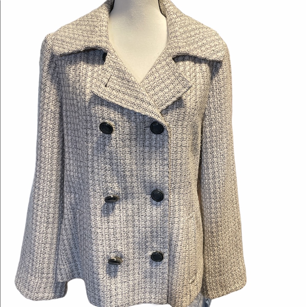 -WHBM Soft Coat Tweed Black & White Silk & wool